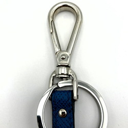 Prada Key Holder Ring Letter Charm X-Shape Alphabet Blue Red Leather PRADA