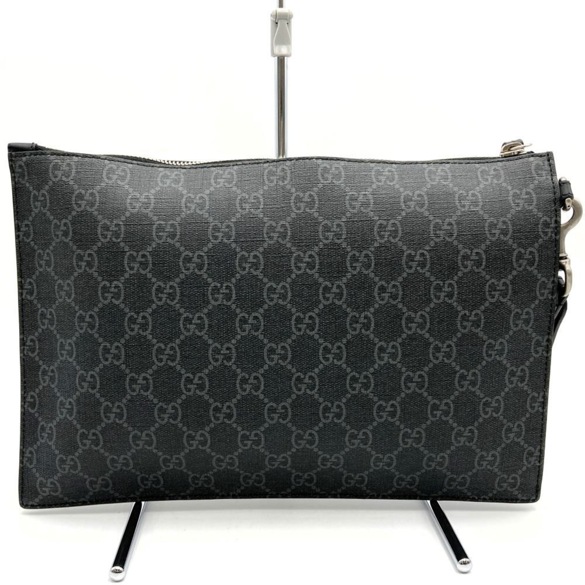 Gucci clutch bag, second king snake, snake pattern, black, GG Supreme, 473904, GUCCI