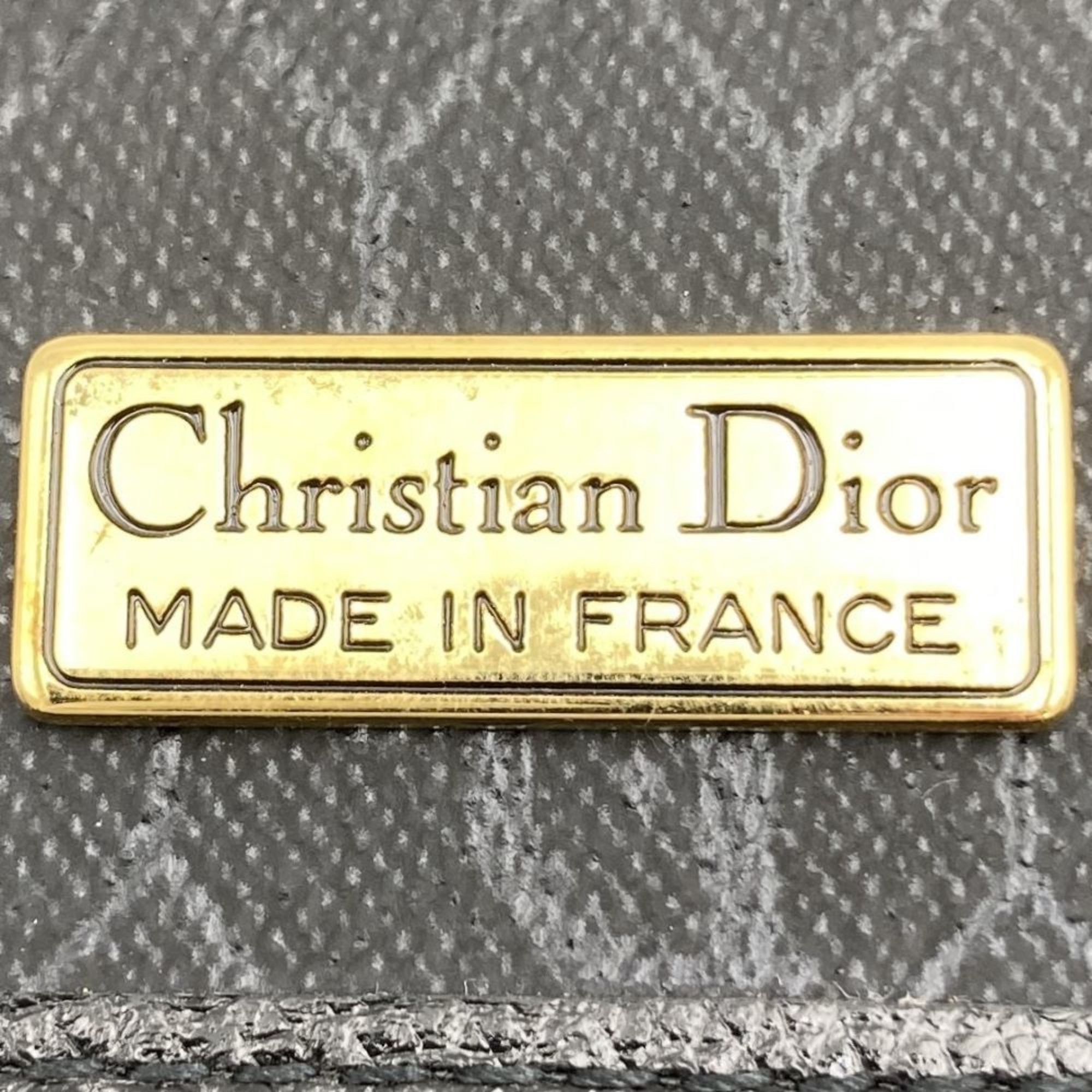 Christian Dior Shoulder Bag with Honeycomb Pattern Inside, Black Leather, Women's