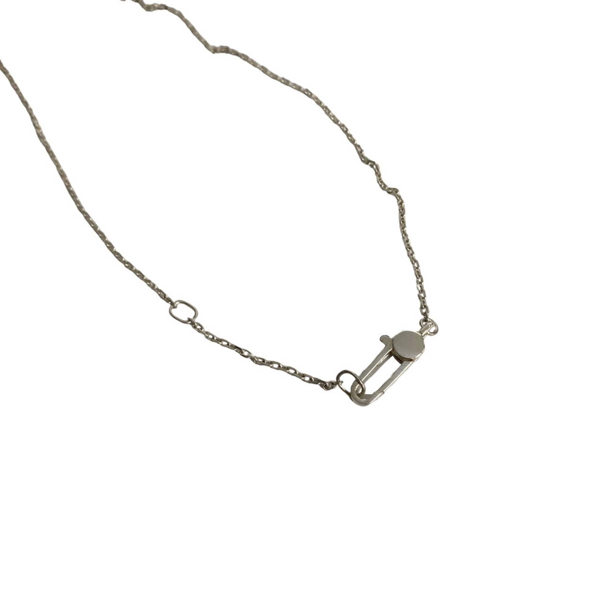 GUCCI Gucci Square Motif Engraved Silver 925 Chain Necklace Pendant 22641