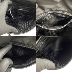 PRADA Prada Triangle metal fittings Nylon Leather Shoulder bag Pochette Sacoche Black 28119