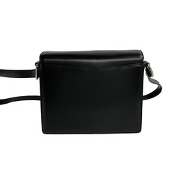 CELINE Ring hardware calf leather shoulder bag sacoche crossbody black 17598