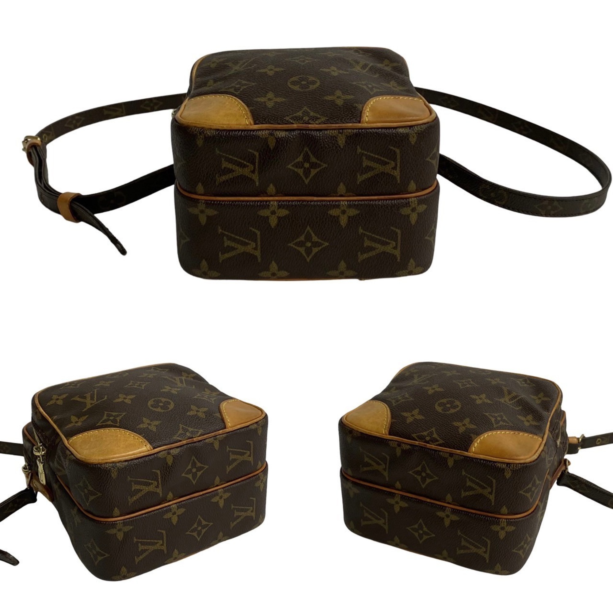 LOUIS VUITTON Louis Vuitton Amazon Monogram Leather Shoulder Bag Pochette Sacoche Brown 19961