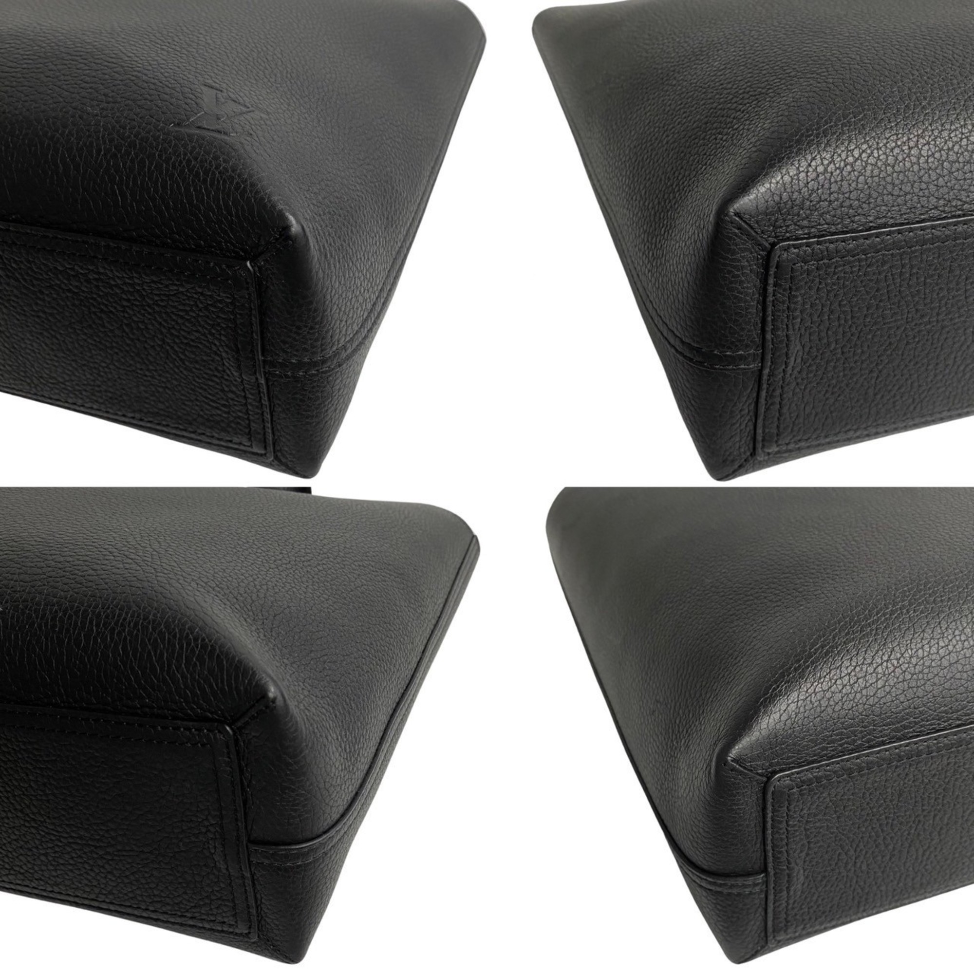 LOUIS VUITTON Cabavoyage Leather Handbag Tote Bag Black 89058