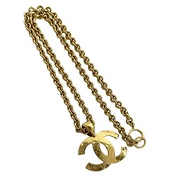CHANEL 94P Coco Mark Chain Necklace Pendant Gold 69817