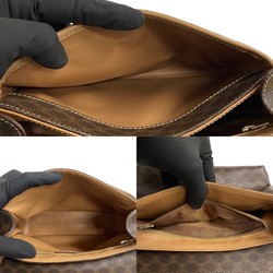 CELINE Macadam Blason Ring Hardware Leather Shoulder Bag Pochette Brown 24236