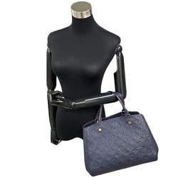 LOUIS VUITTON Louis Vuitton Montaigne MM Monogram Empreinte 2way Handbag Shoulder Bag Navy 356-9