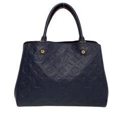 LOUIS VUITTON Louis Vuitton Montaigne MM Monogram Empreinte 2way Handbag Shoulder Bag Navy 356-9