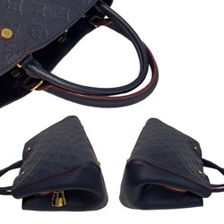 LOUIS VUITTON Louis Vuitton Montaigne MM Monogram Empreinte 2way Handbag Shoulder Bag Navy 356-9
