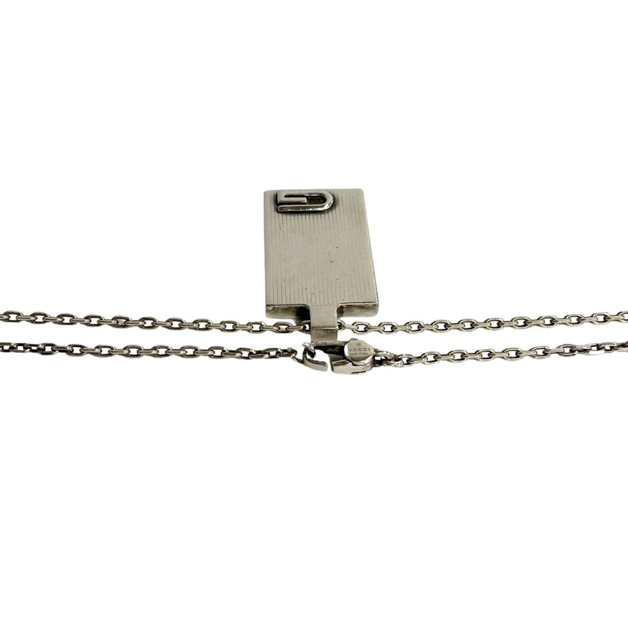 GUCCI G motif silver 925 chain necklace pendant for women and men, 29380
