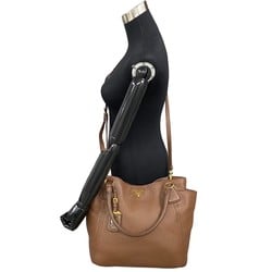 PRADA Prada hardware leather 2way handbag tote bag shoulder brown 74176