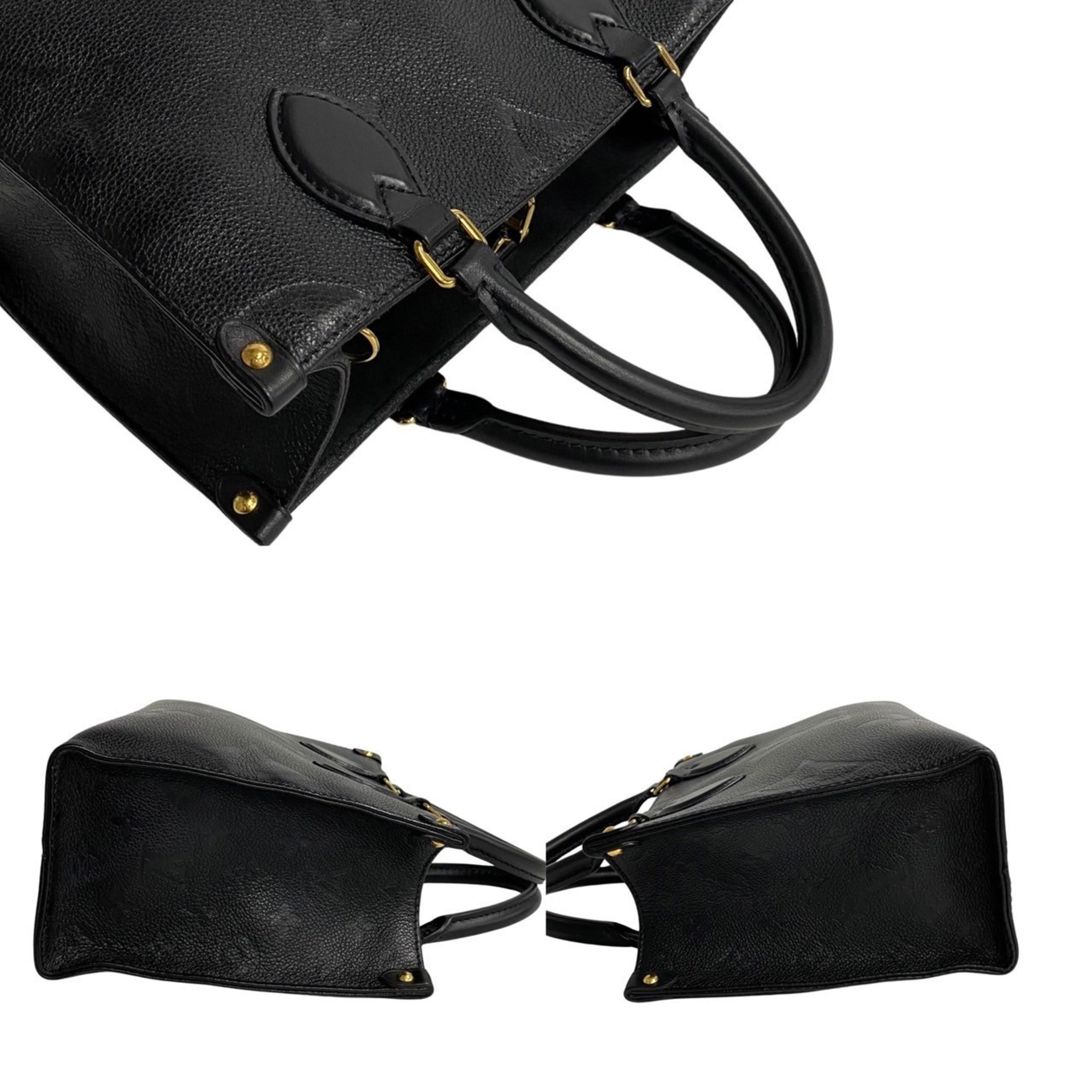 LOUIS VUITTON On the Go PM Monogram Empreinte Leather 2way Handbag Shoulder Bag Black 77449