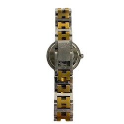 HERMES Clipper Belt Stainless Steel Watch for Women, Silver and Gold, 25634