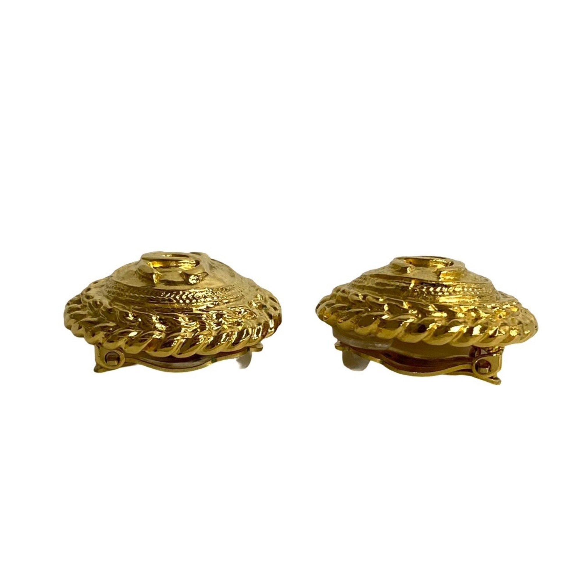 CHANEL Coco Mark Motif Earrings for Women, Gold, 48454