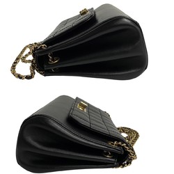 CHANEL Chocolate Bar 2.55 Lambskin Leather Chain Handbag Shoulder Bag 48287