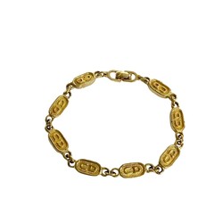 Christian Dior CD metal chain bracelet bangle gold ladies 32889