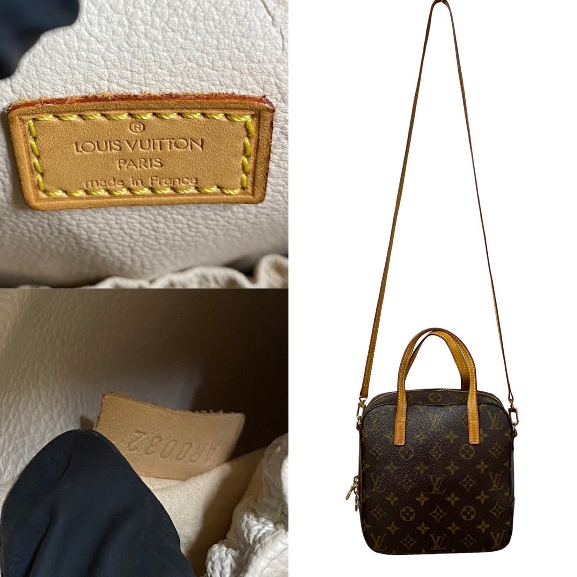 LOUIS VUITTON Louis Vuitton Spontini Monogram Leather 2way Handbag Shoulder Bag Brown 67690