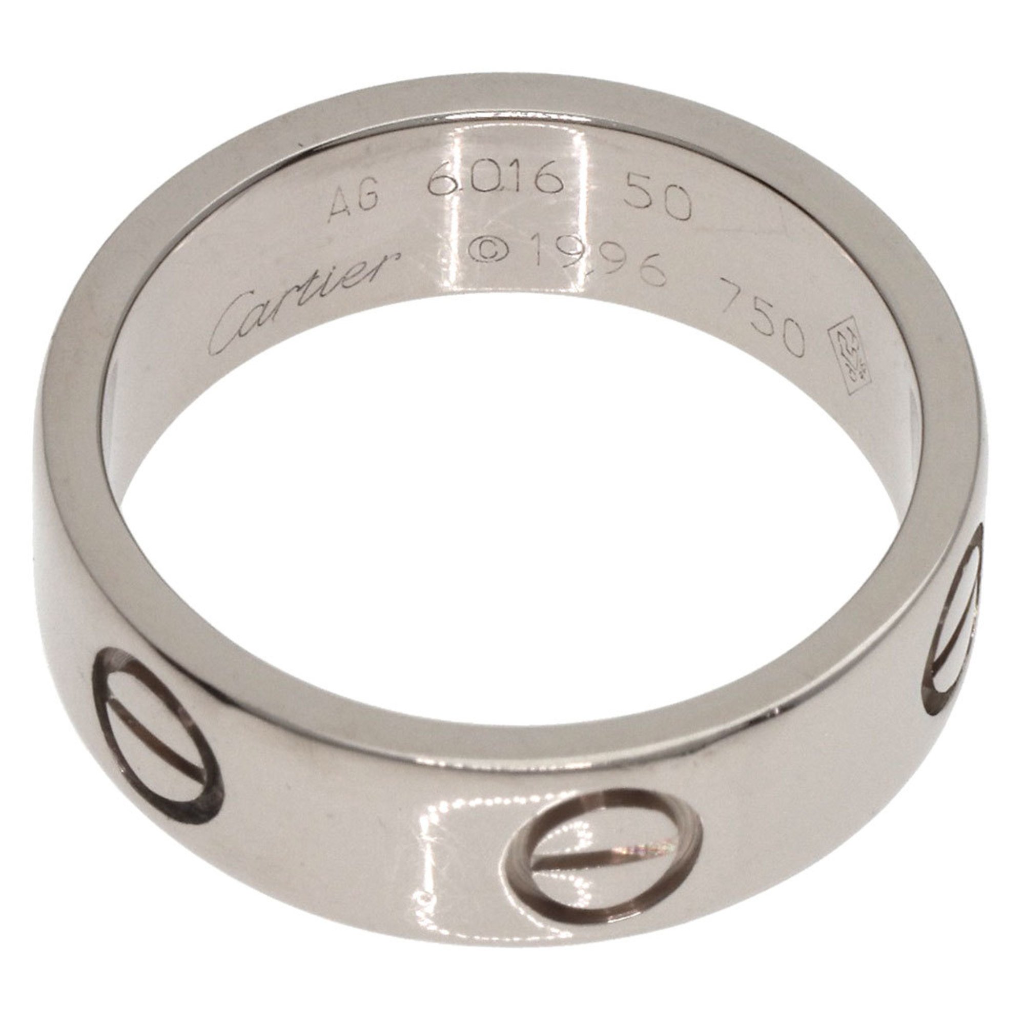Cartier Love Ring #50 Ring, K18 White Gold, Women's CARTIER