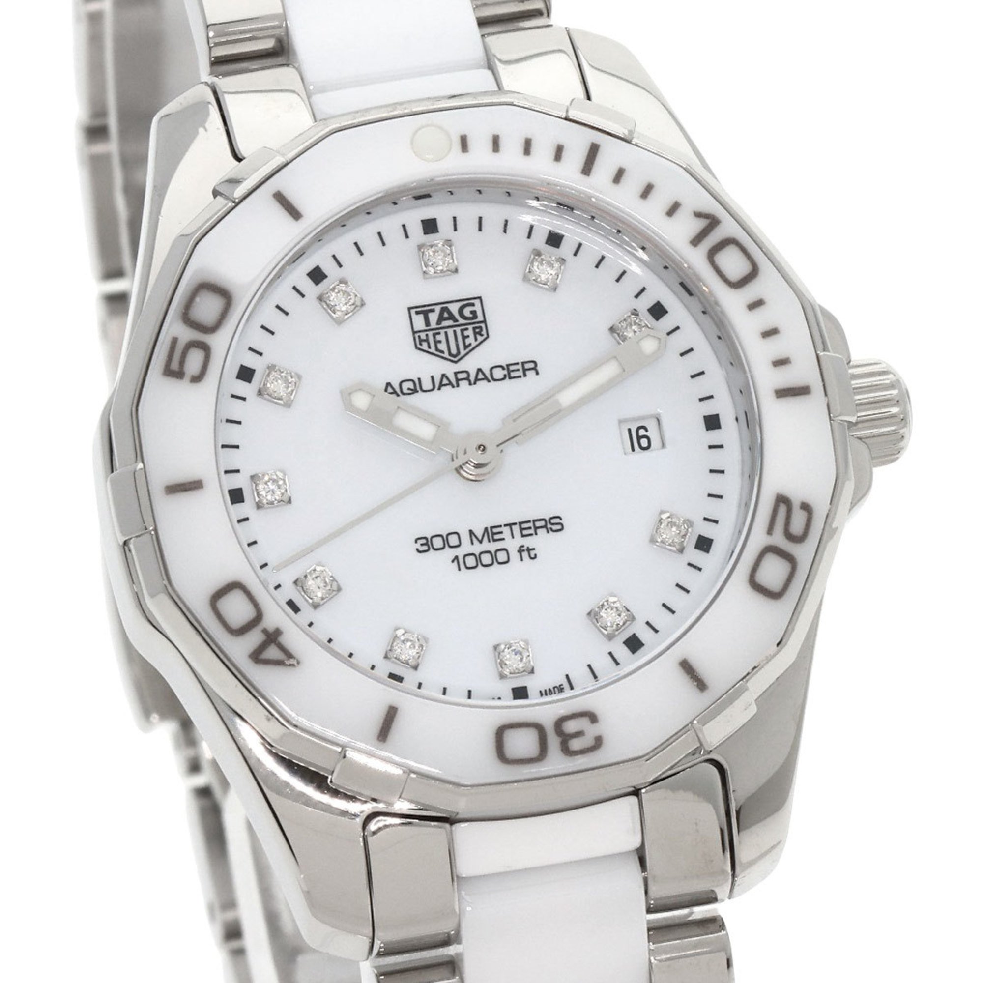 TAG Heuer WAY141D Aquaracer 11P Diamond Watch Stainless Steel/SSxCeramic/Ceramic Ladies HEUER
