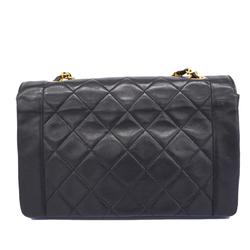Chanel Shoulder Bag Diana Chain Lambskin Black Women's