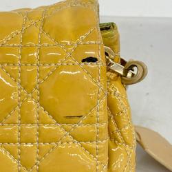 Christian Dior Shoulder Bag Cannage New Rock Enamel Beige Women's