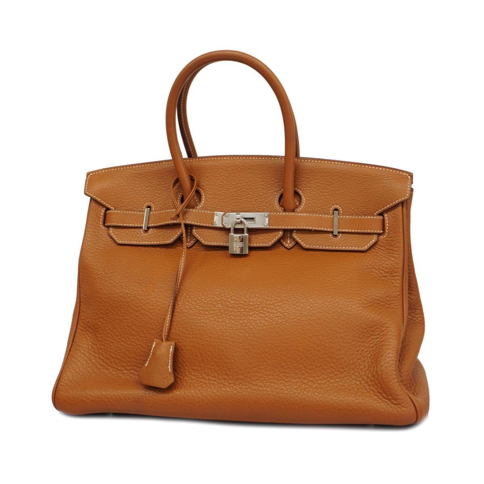 Hermes handbag Birkin 35 □K stamp Taurillon Clemence gold ladies