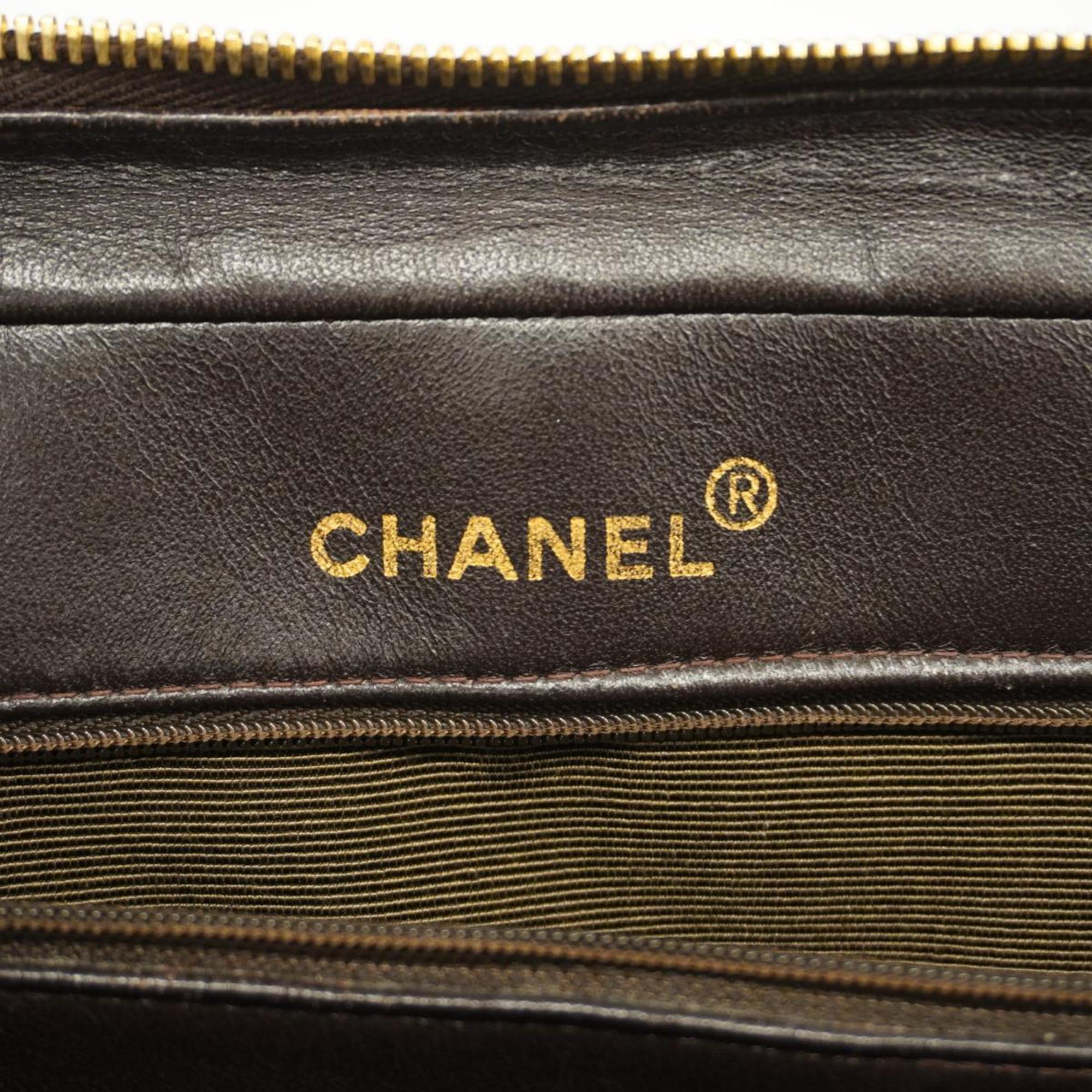 Chanel Shoulder Bag Matelasse Chain Suede Brown Women's