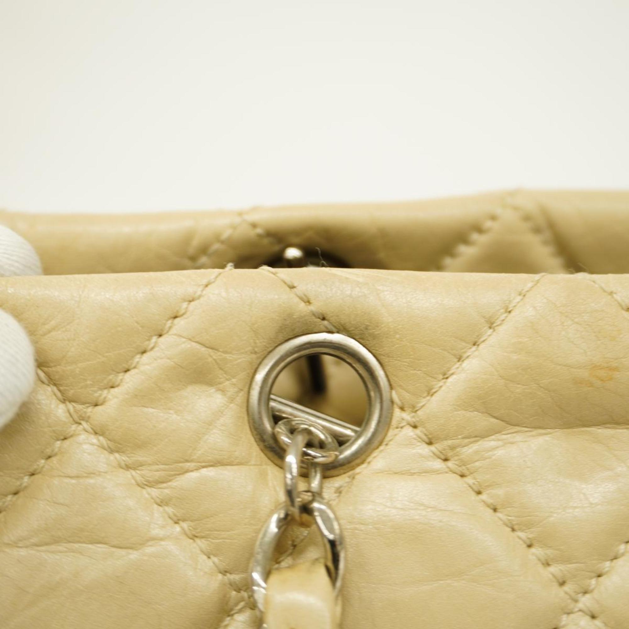 Chanel Shoulder Bag Matelasse Chain Lambskin Ivory Women's