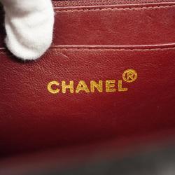 Chanel Shoulder Bag Deca Matelasse W Chain Lambskin Black Women's