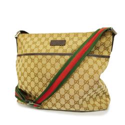 Gucci Shoulder Bag GG Canvas Sherry Line 189751 Brown Women's