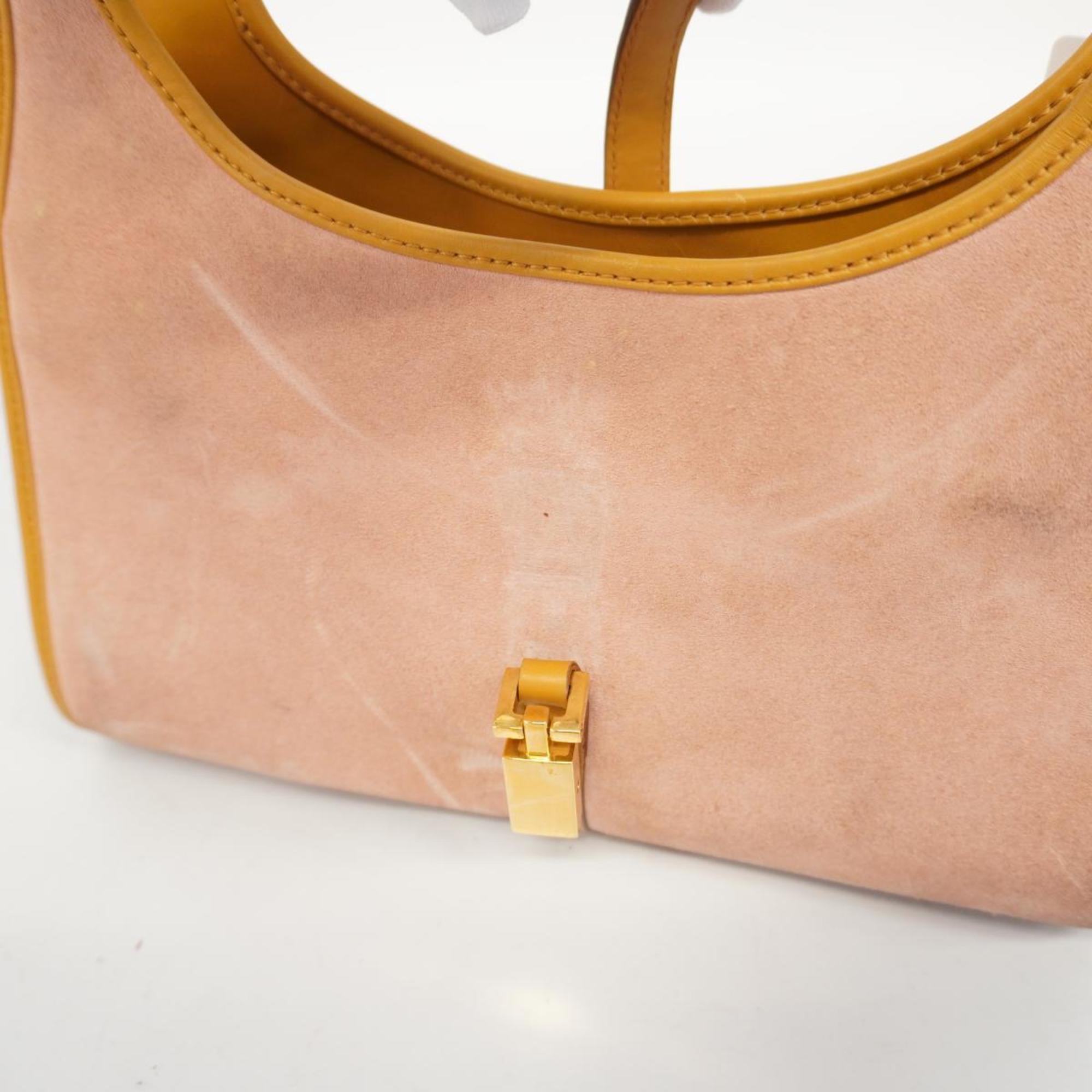 Gucci Handbag Jackie 002 1068 Suede Leather Pink Brown Women's