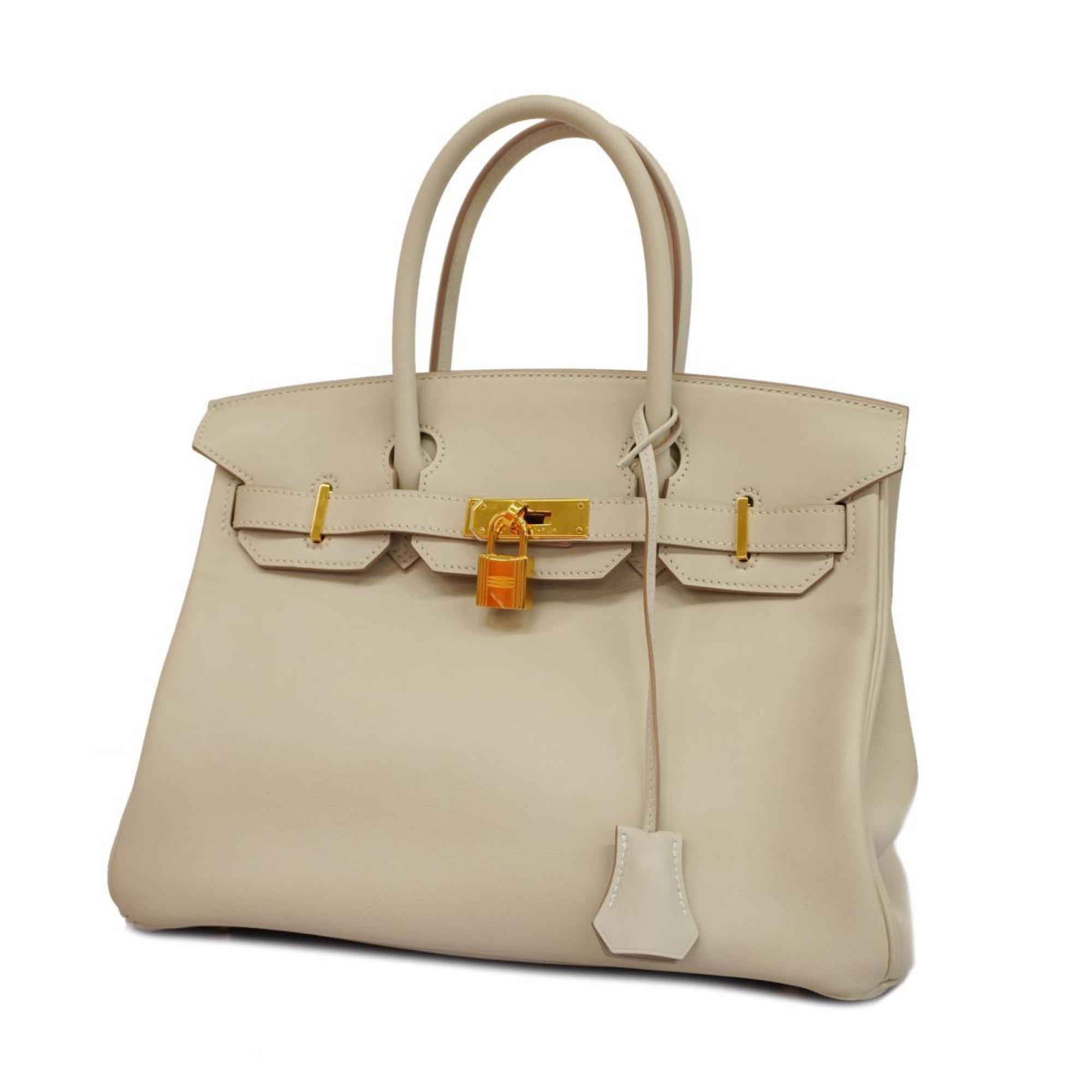 Hermes handbag Birkin 30 X engraved Swift pearl grey for women