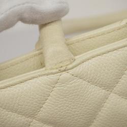 Chanel Tote Bag Reproduction Caviar Skin White Women's