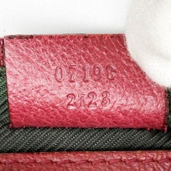 GUCCI 07198 Pouch Handbag Red Beige GG Canvas Women's Fashion