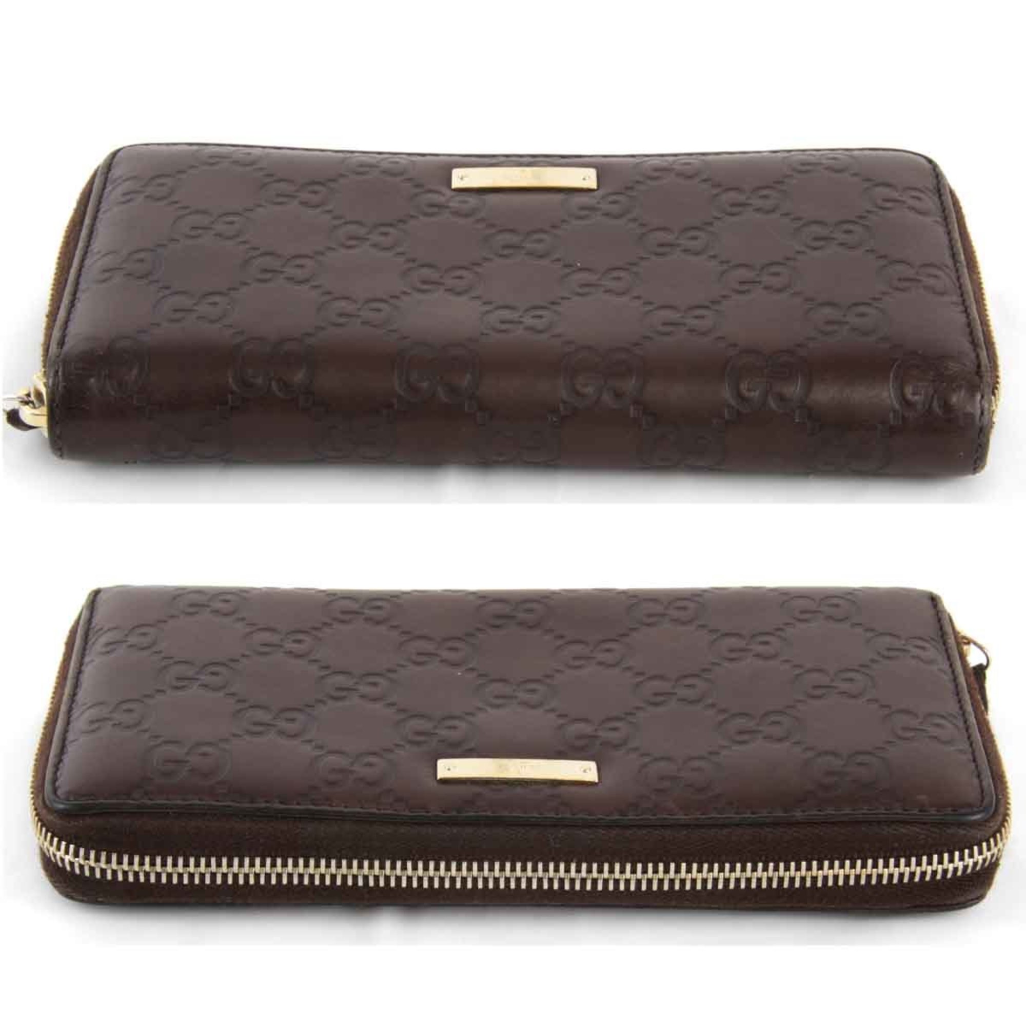 GUCCI Gucci Round 112724/203887 Long Wallet Shima Leather Brown Women's