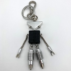 Prada Key Holder Ring Charm Robot Black Silver Color PRADA