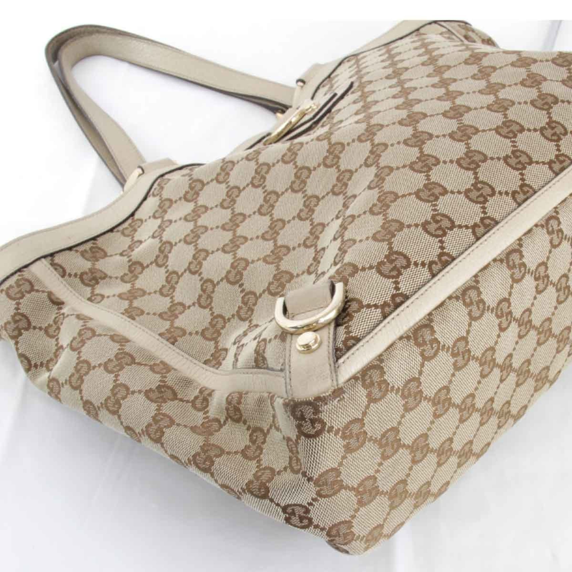 GUCCI Abby Tote Bag GG Canvas Brown Women's