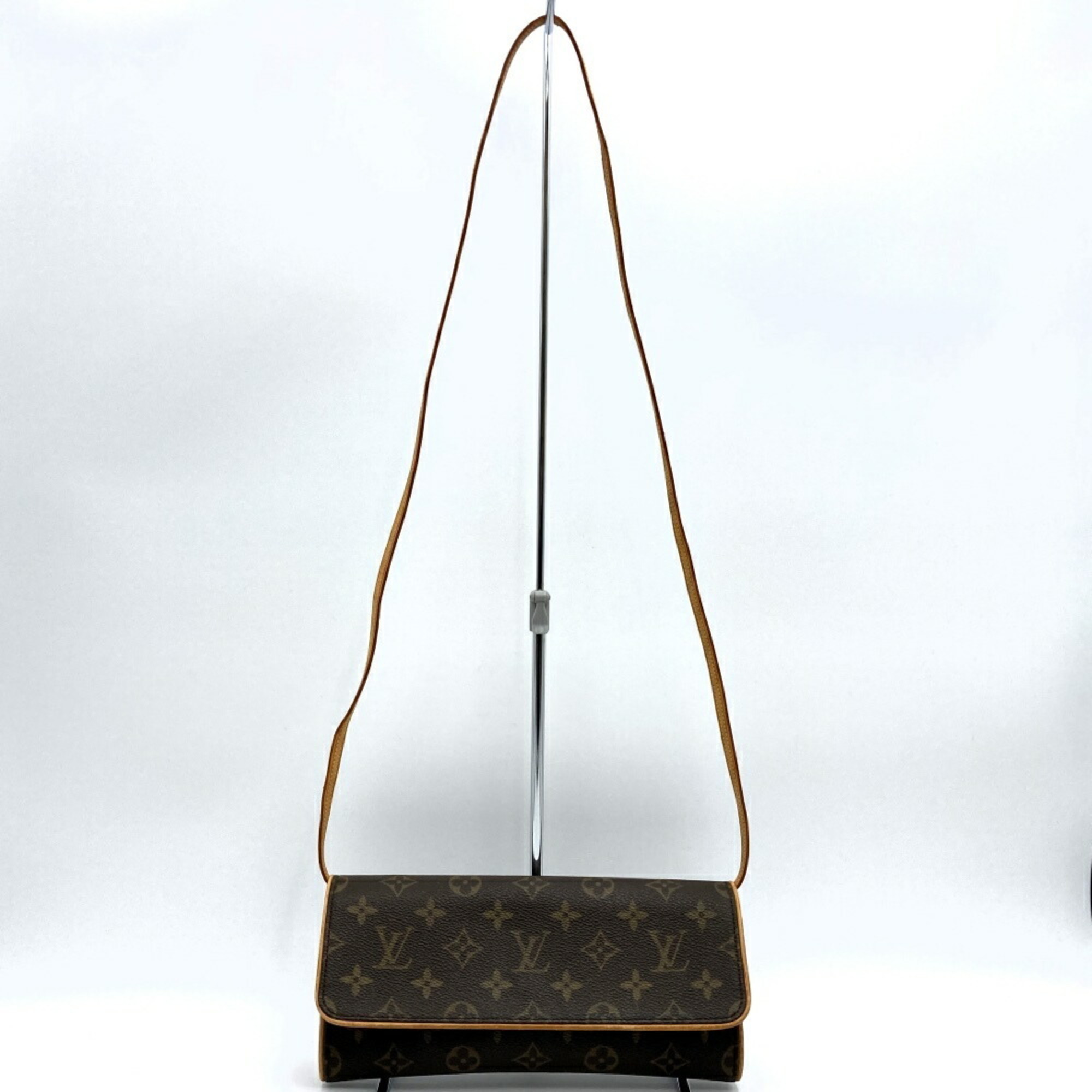 Louis Vuitton M51852 Pochette Twin GM Shoulder Bag Clutch 2way Brown Monogram LOUIS VUITTON