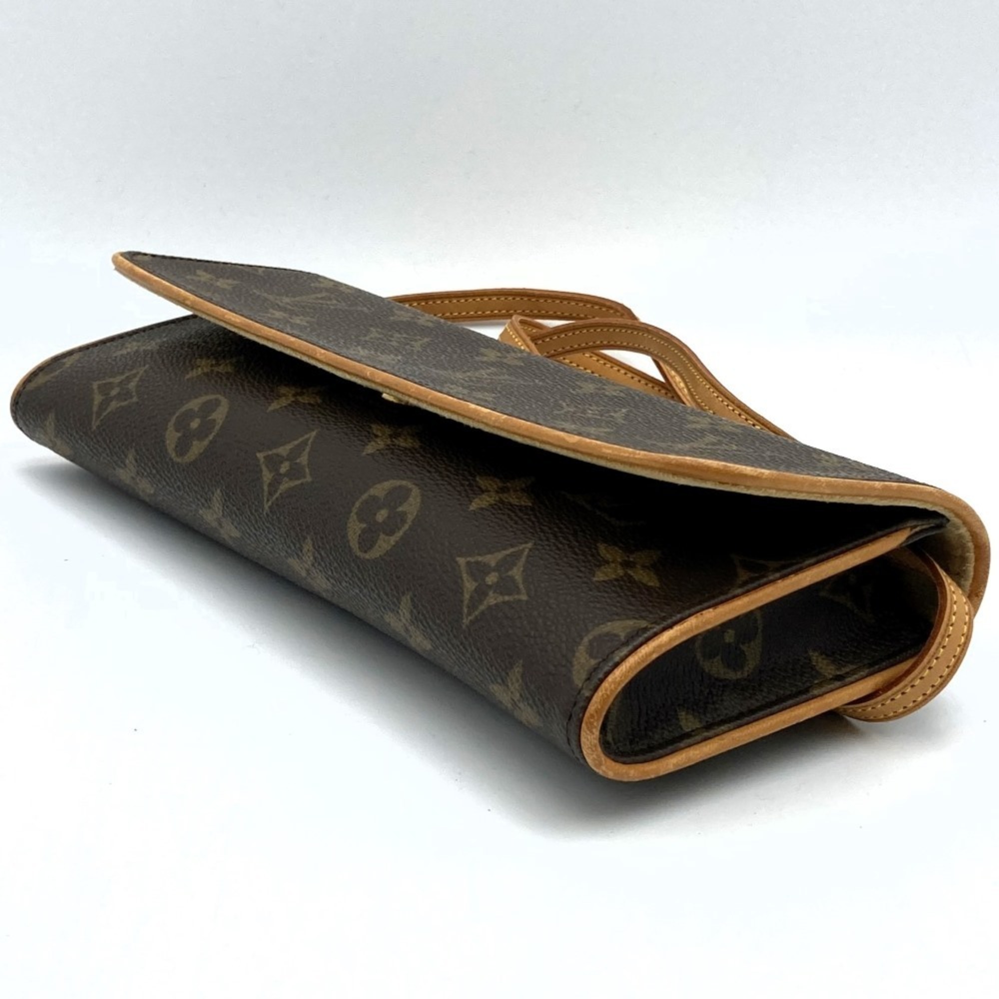 Louis Vuitton M51852 Pochette Twin GM Shoulder Bag Clutch 2way Brown Monogram LOUIS VUITTON