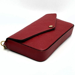 Louis Vuitton M63700 Pochette Felicie Monogram Empreinte Chain Shoulder Bag Red Scarlet LOUIS VUITTON