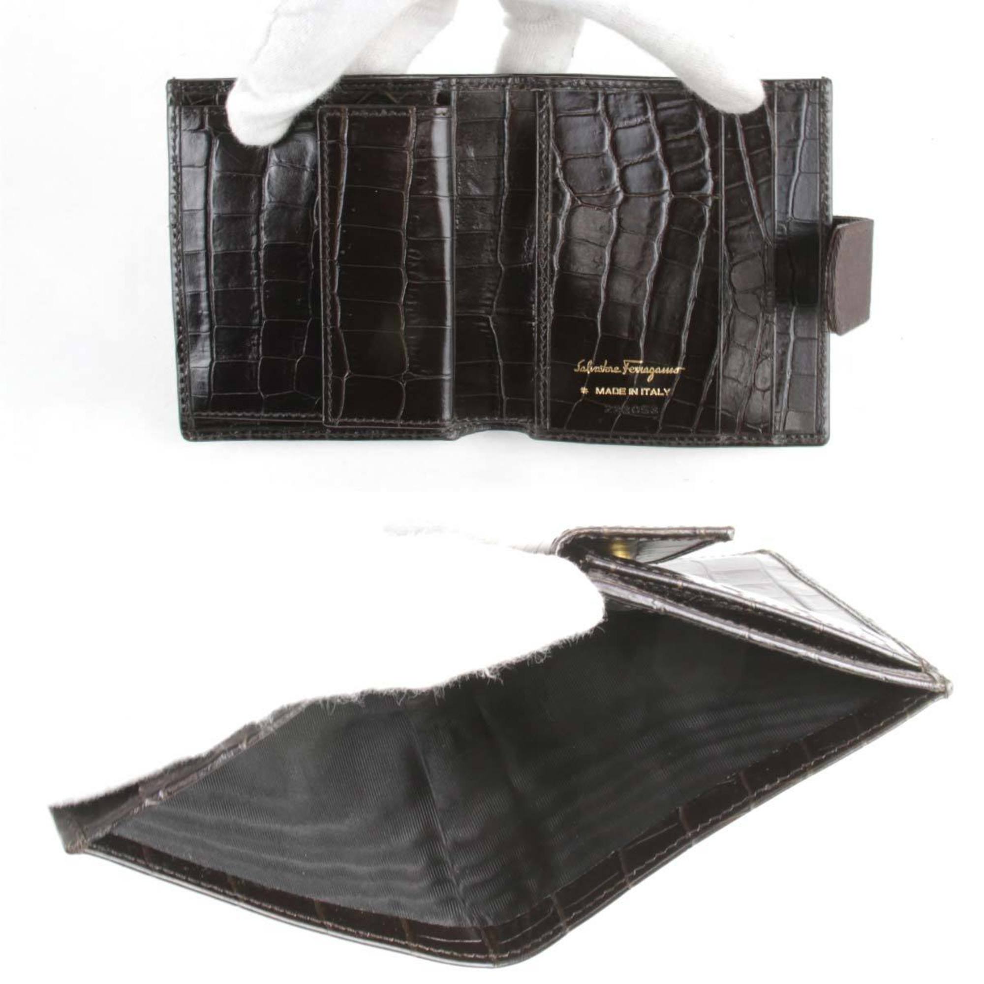 Salvatore Ferragamo 223053 Bi-fold wallet Leather Brown Women's