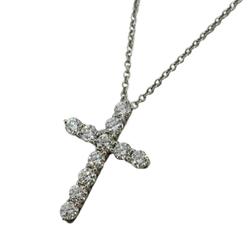 Tiffany Necklace Cross Diamond Pt950 Platinum Ladies