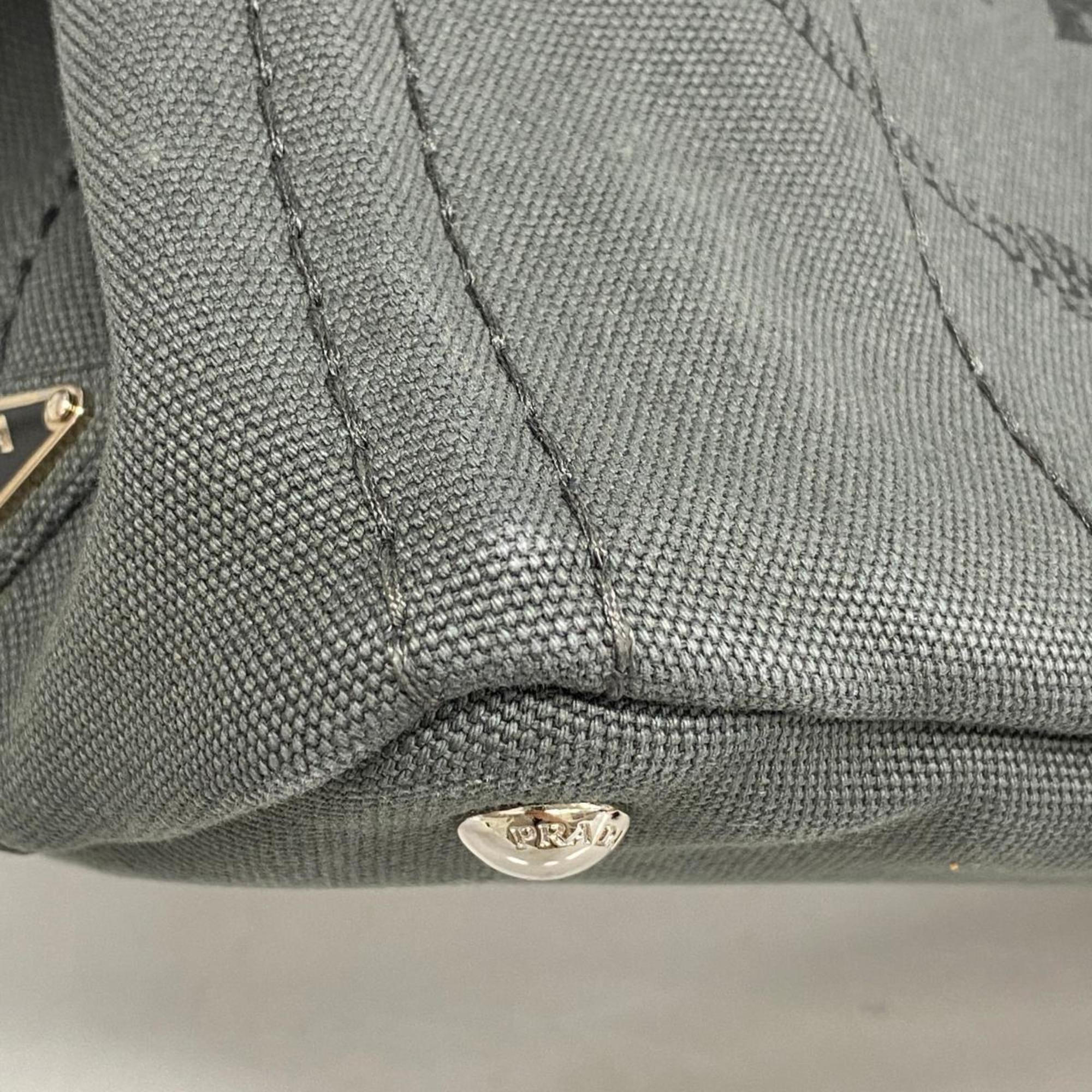 Prada handbag canapa canvas grey ladies
