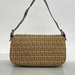 Fendi Zucchino Nylon Canvas Handbag Brown Women's