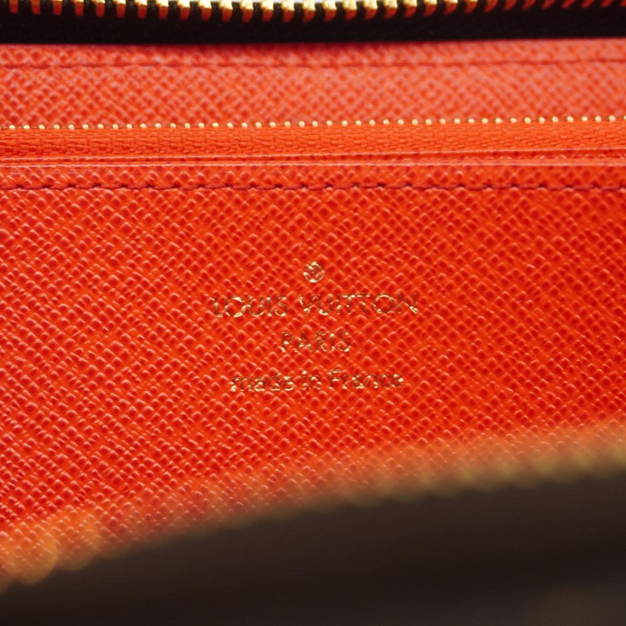 Louis Vuitton Long Wallet Monogram Zippy M41896 Coquelicot Men's Women's
