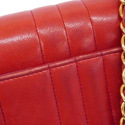 Chanel Shoulder Bag Mademoiselle Chain Lambskin Red Women's