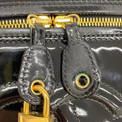 Chanel Vanity Bag Patent Leather Black Women's