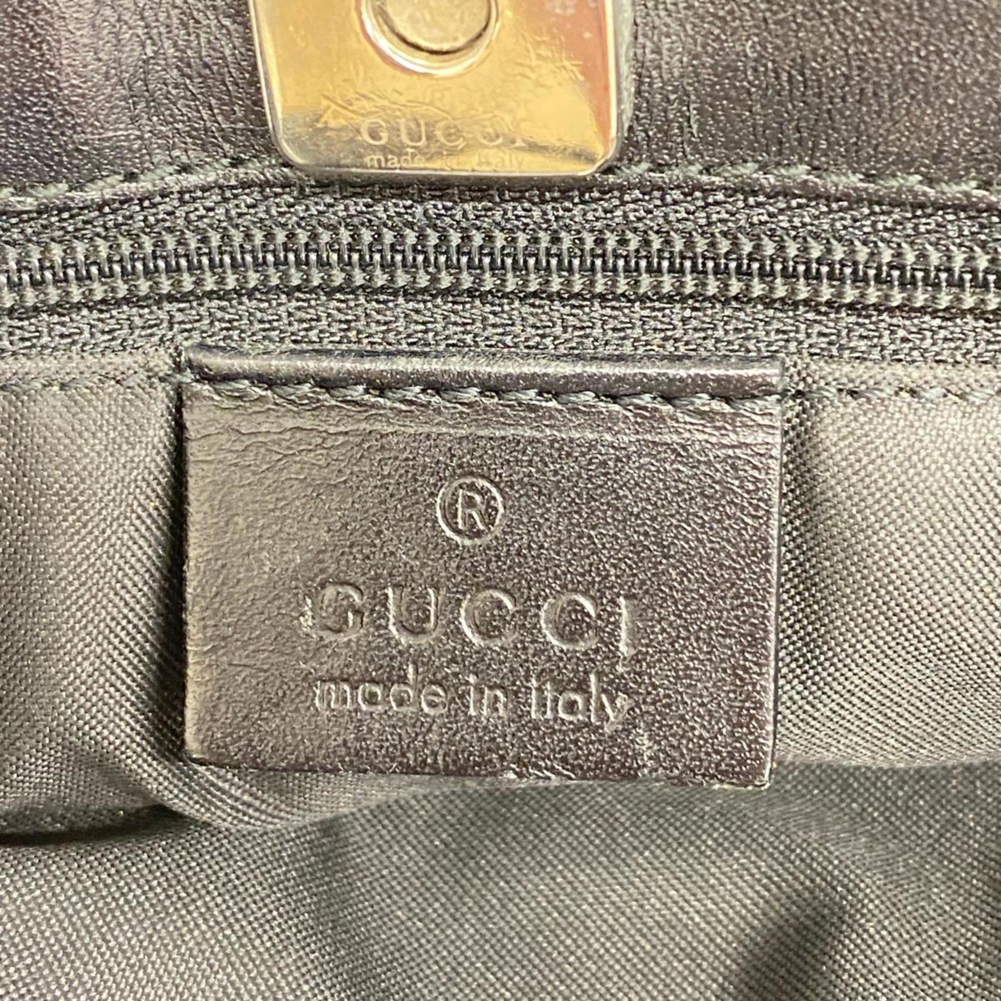 Gucci Shoulder Bag GG Canvas 002 1075 Black Women's