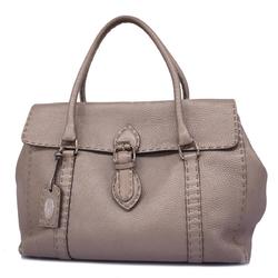 Fendi handbag Selleria leather grey ladies