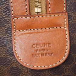 Celine Boston Bag Macadam Leather Brown Men's Women's